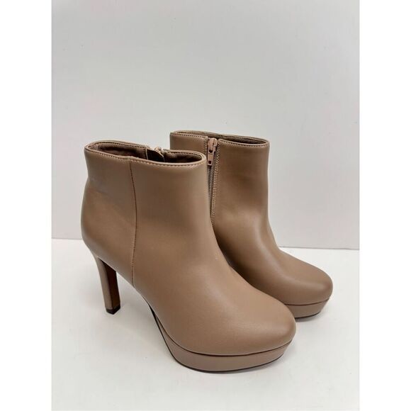 BCBGeneration Boots Size 5.5 Brown High Heel Platform‎ Booties Side Zip Closure - Picture 2 of 9